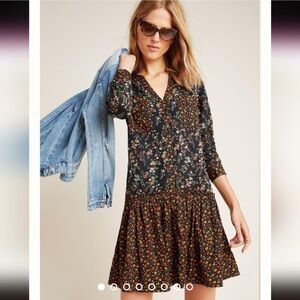 Anthropologie Maeve Marlie Button-Front Tunic Dress size 12